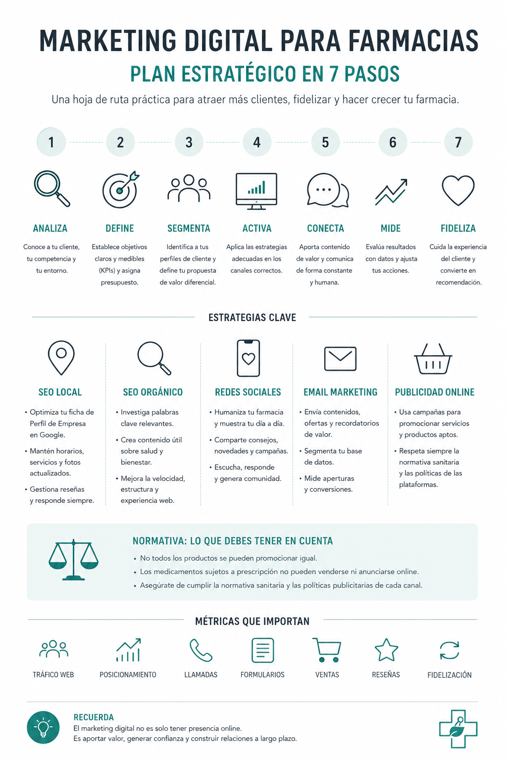 infografía de una estrategia digital para marketing en farmacias