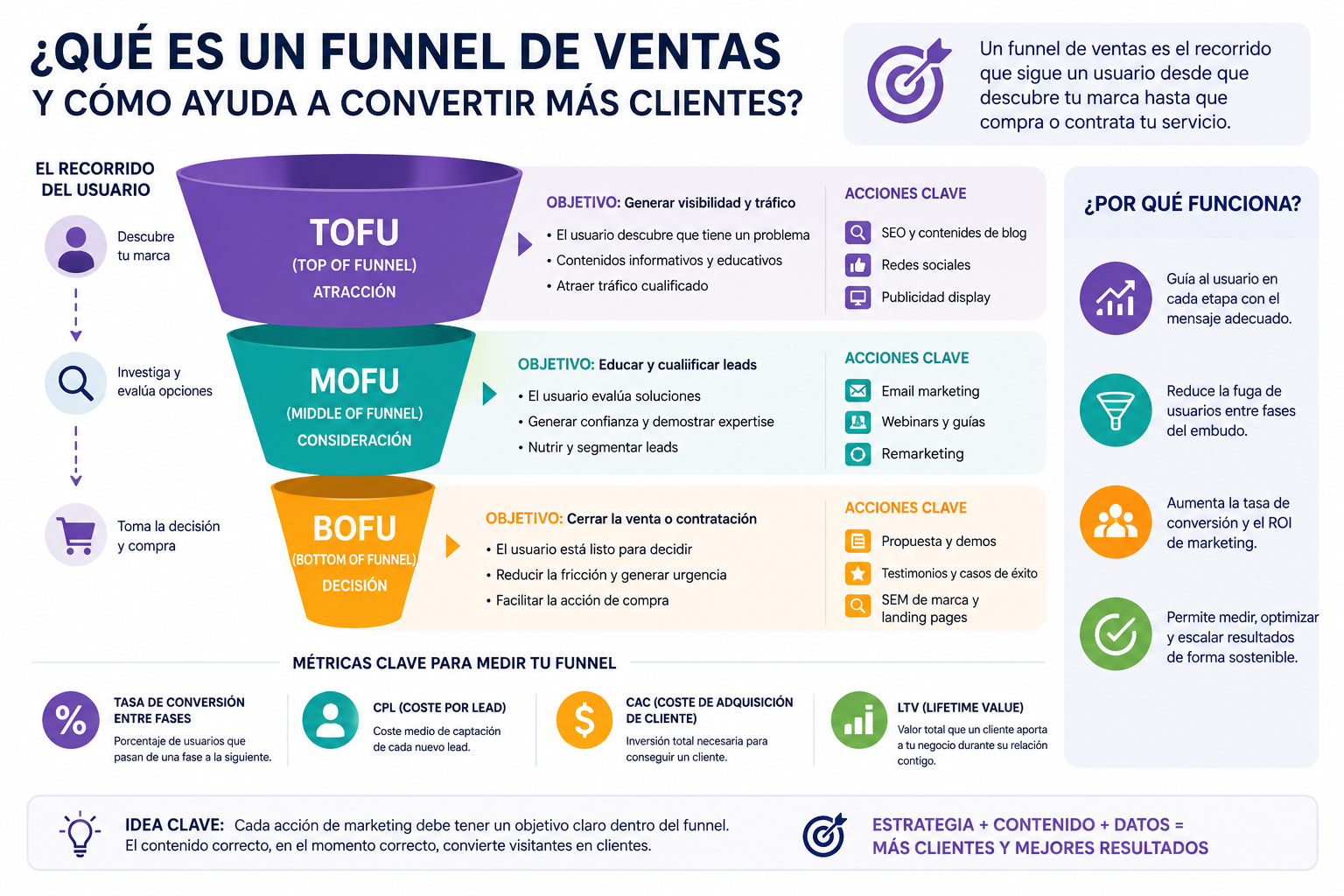 infografía funnel de ventas