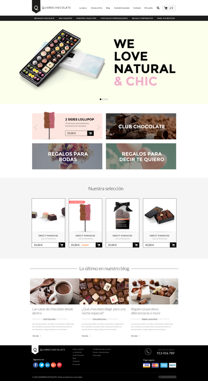 Diseño web tienda online Quierochocolate