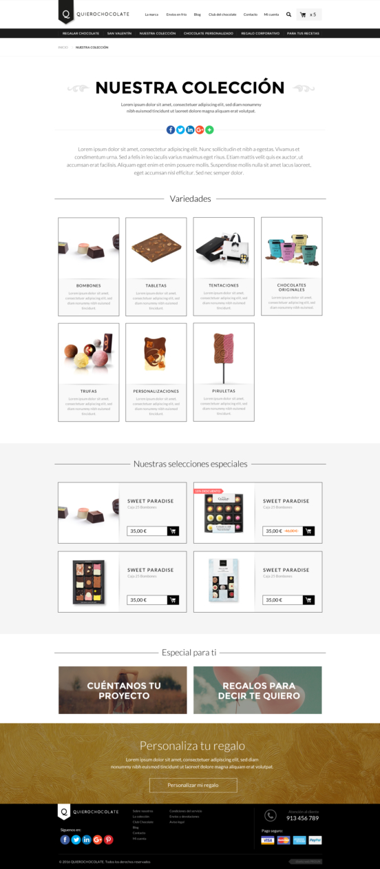 Desarrollo y diseño tienda online Quierochocolate