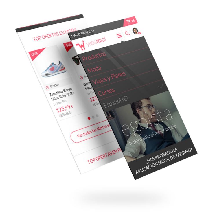 Diseño app tienda online Yaesmío