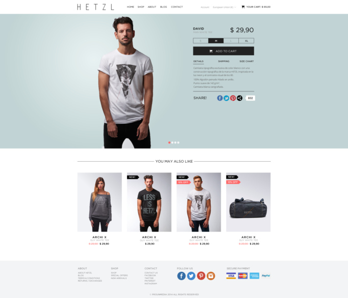 Desarrollo tienda online Hetzl Clothing