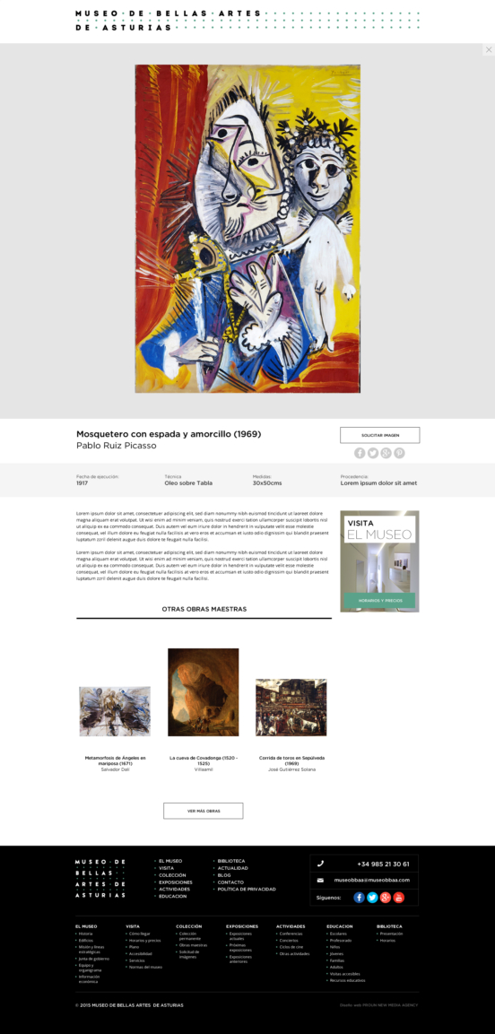 Diseño web y desarrollo web Museo de Bellas Artes de Asturias